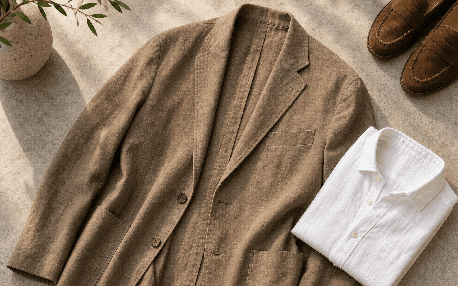 A soft unstructured summer blazer in a breathable cloth.