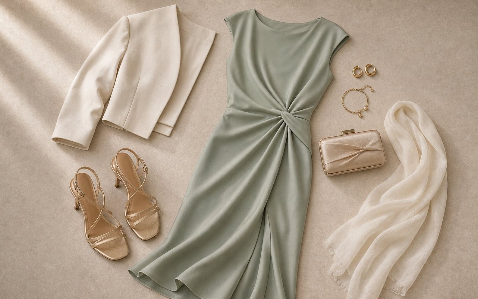 A woman in pleated trousers, sleeveless knit, relaxed jacket, and loafers for a work trip outfit.